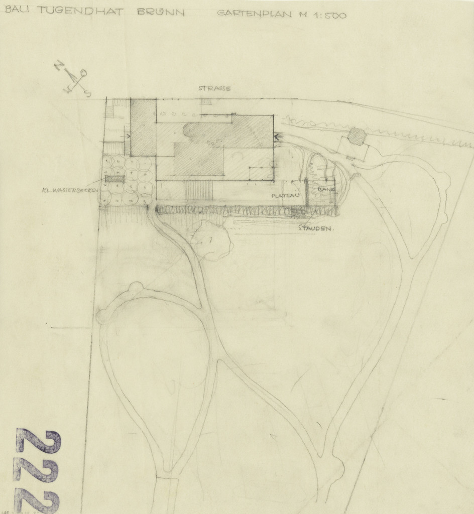 Tugendhat House, Brno, Czech Republic, Plan of garden