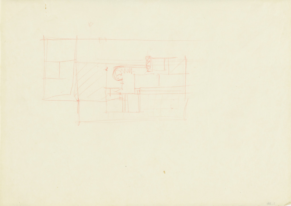 Tugendhat House, Brno, Czech Republic, Upper-floor plan, Sketch
