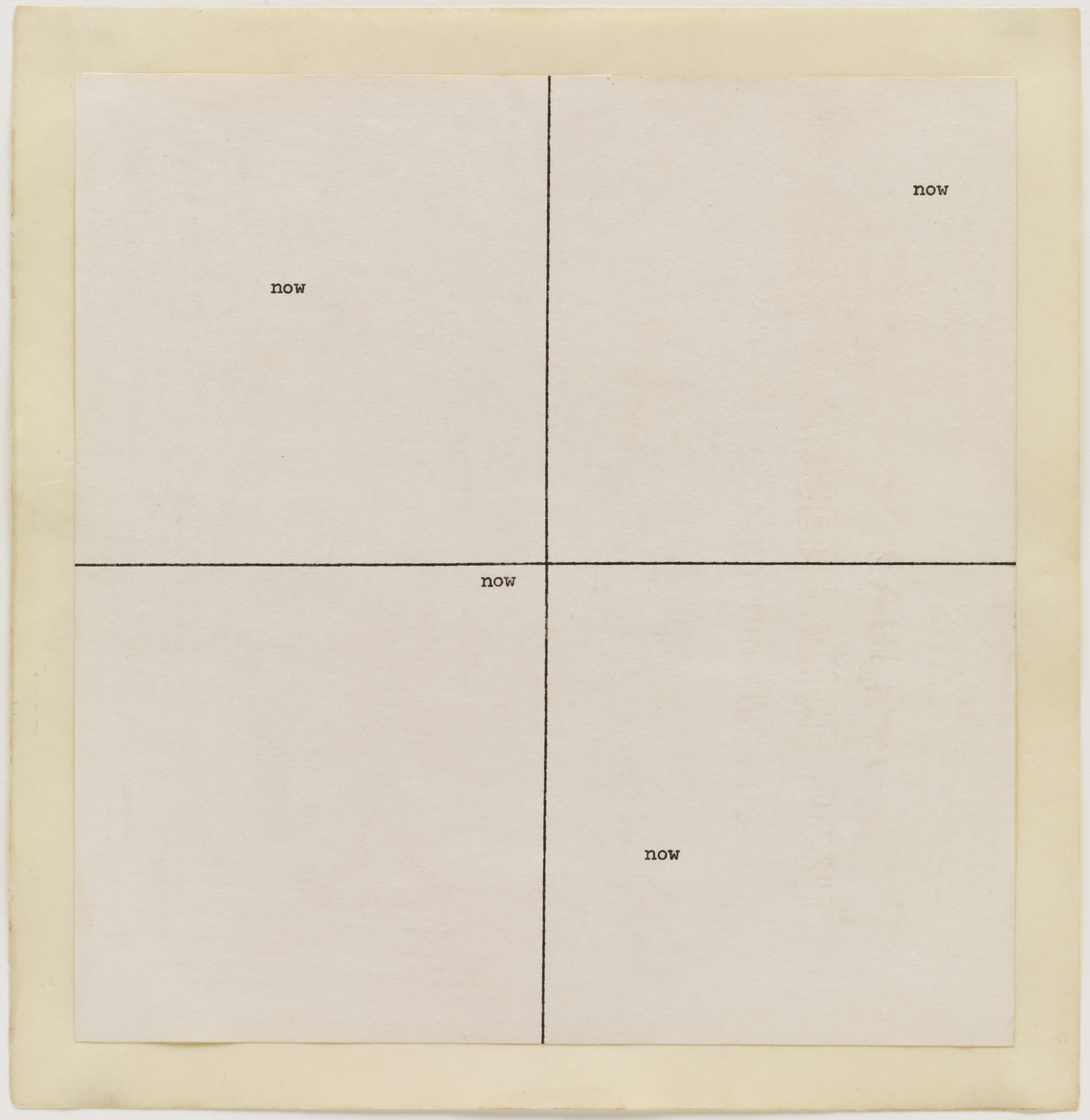 Carl Andre. now now