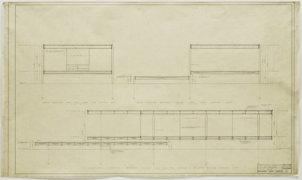 Farnsworth House, Plano, Illinois (Sections)