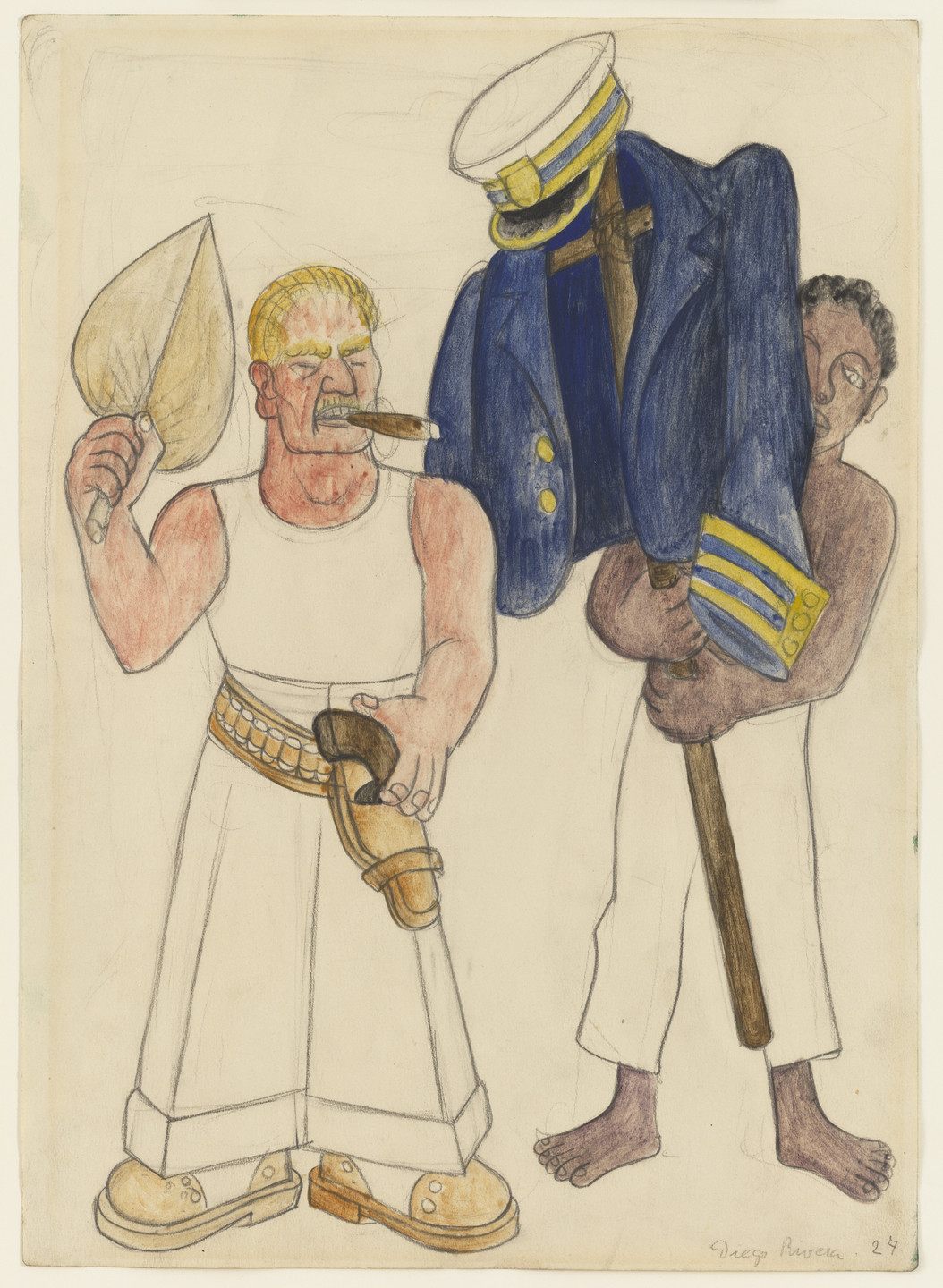 Diego Rivera. The Captain. Costume design for the ballet H.P. (Horsepower). 1927