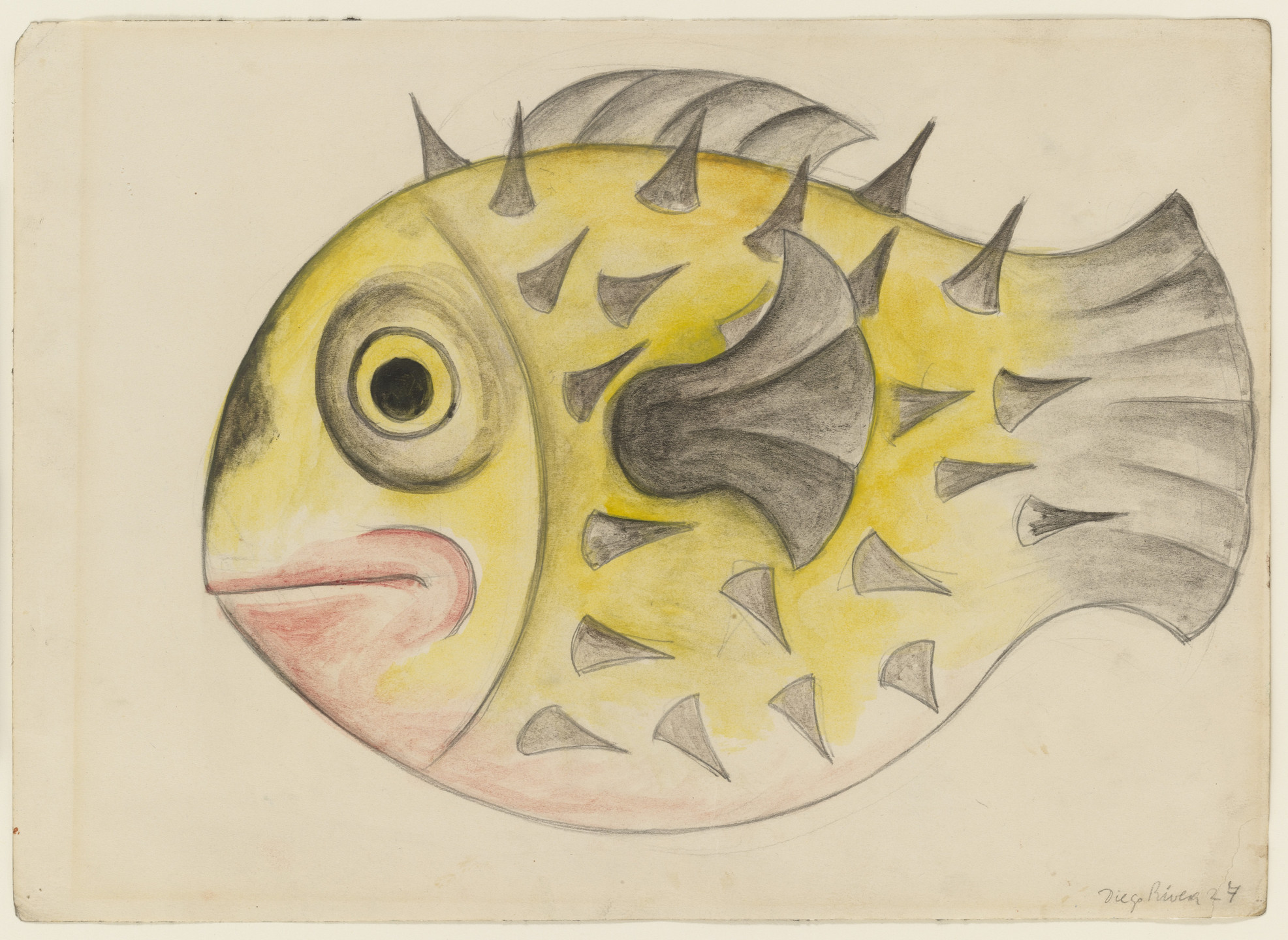 Diego Rivera. Sunfish. Costume design for the ballet H.P. (Horsepower). 1927