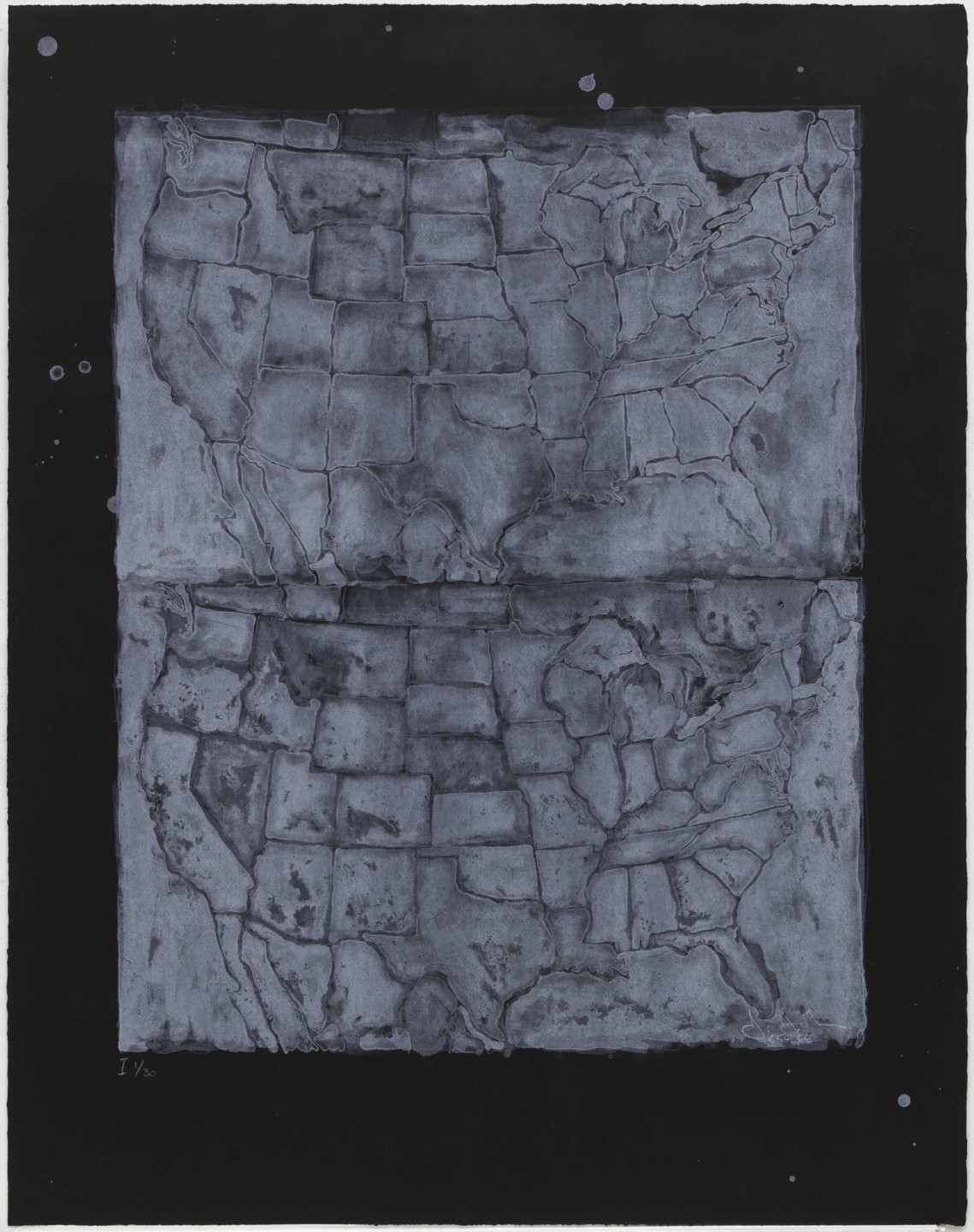 Jasper Johns. Two Maps I. 1965–66, published 1966