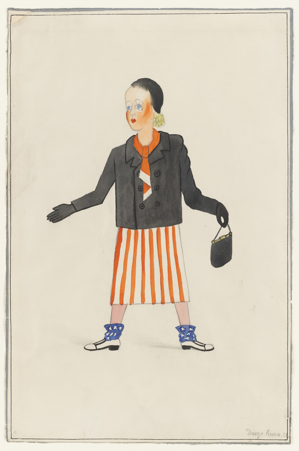 Diego Rivera. American Girl. Costume design for the ballet H.P. (Horsepower). 1932