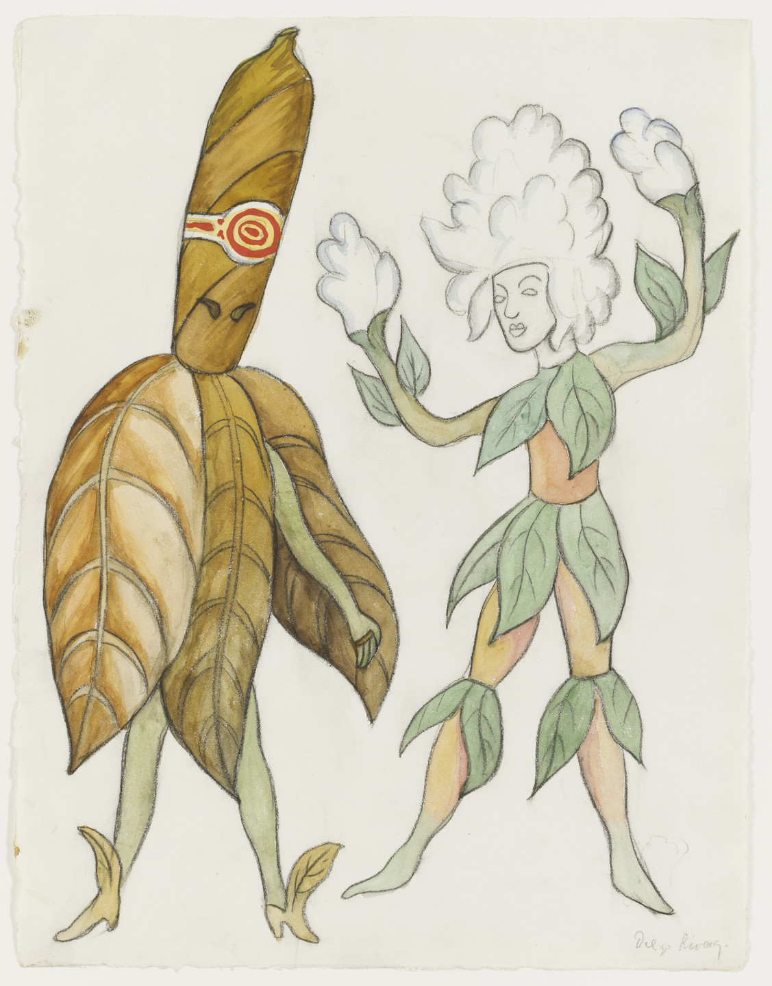 Diego Rivera. Tobacco – Cotton. Costume design for the ballet H.P. (Horsepower). c.1927–32