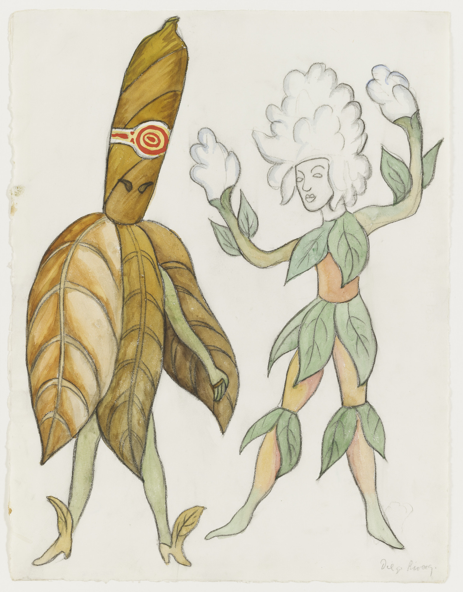 Diego Rivera. Tobacco – Cotton. Costume design for the ballet H.P. (Horsepower)