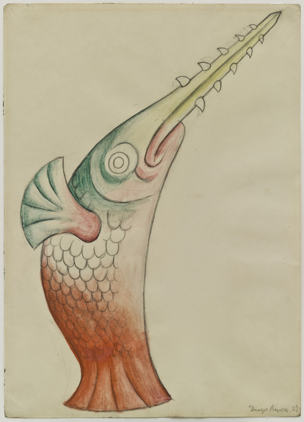 Diego Rivera. Swordfish. Costume design for the ballet H.P. (Horsepower). 1927