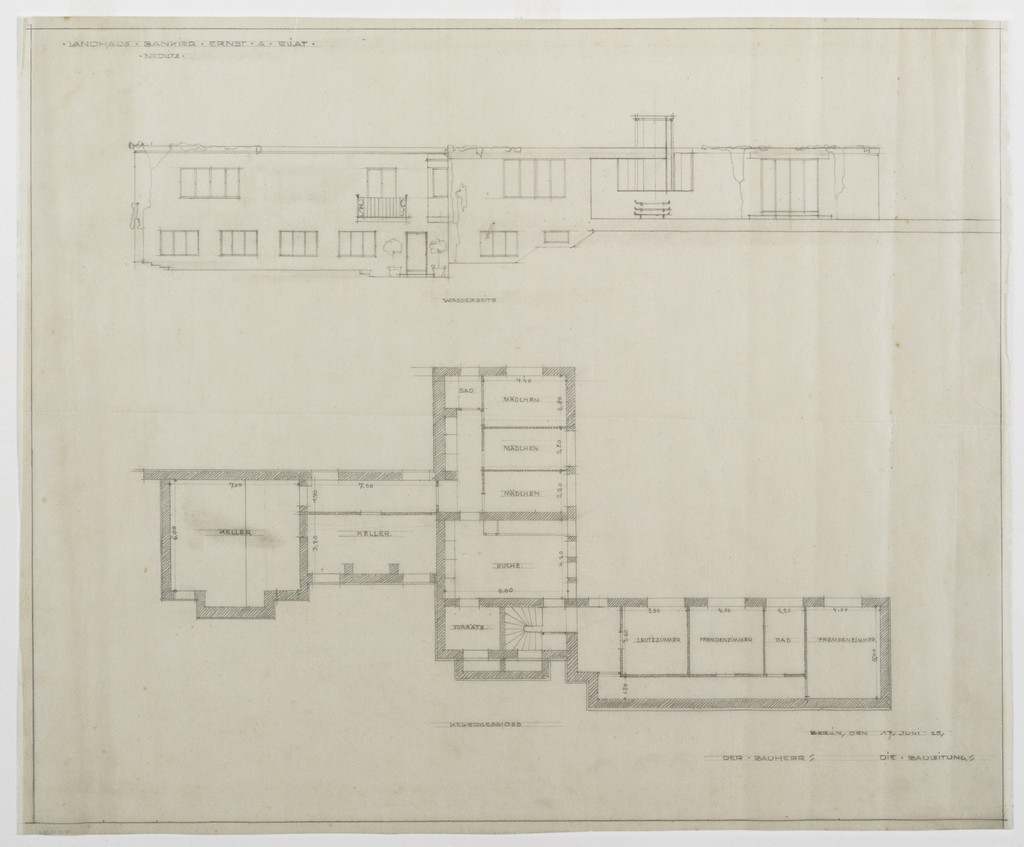 Eliat House Project, Potsdam-Nedlitz, Germany, Plan and elevation