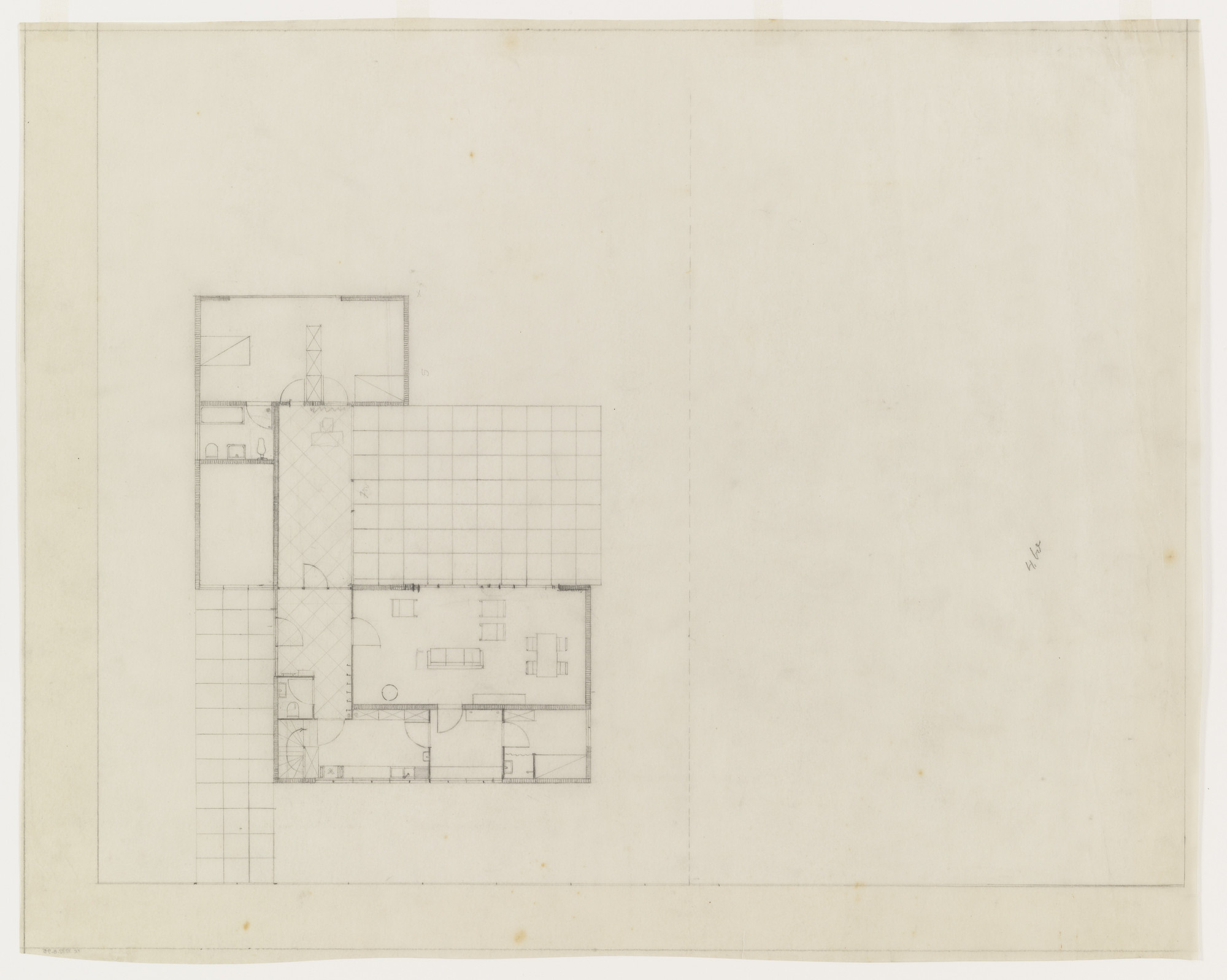Ludwig Mies van der Rohe. Lemke House, Berlin, Germany
Floor plan with furniture placement