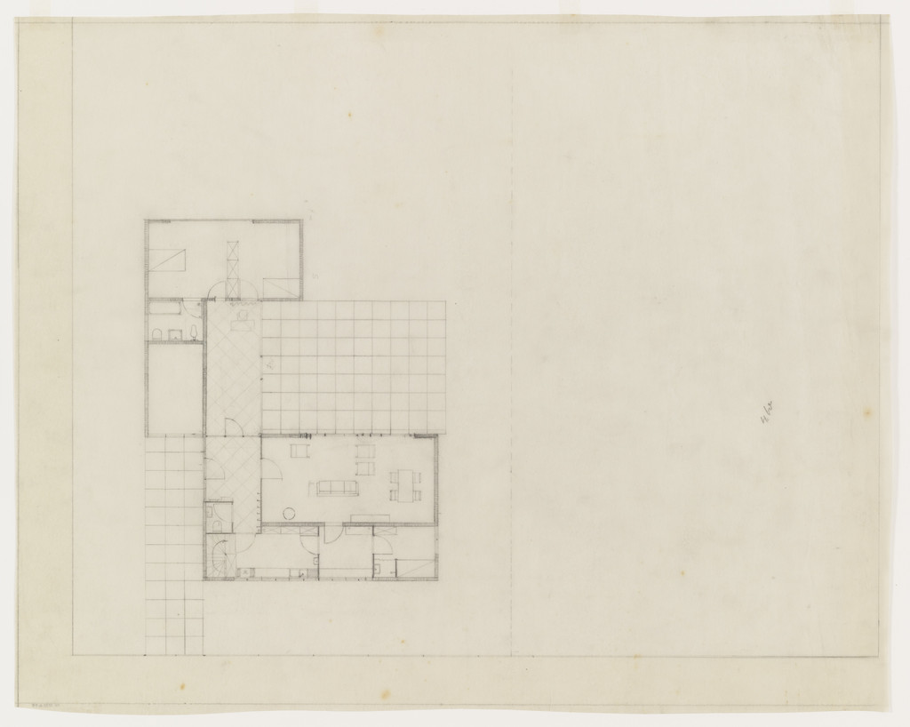 Lemke House, Berlin, Germany, Floor plan with furniture placement