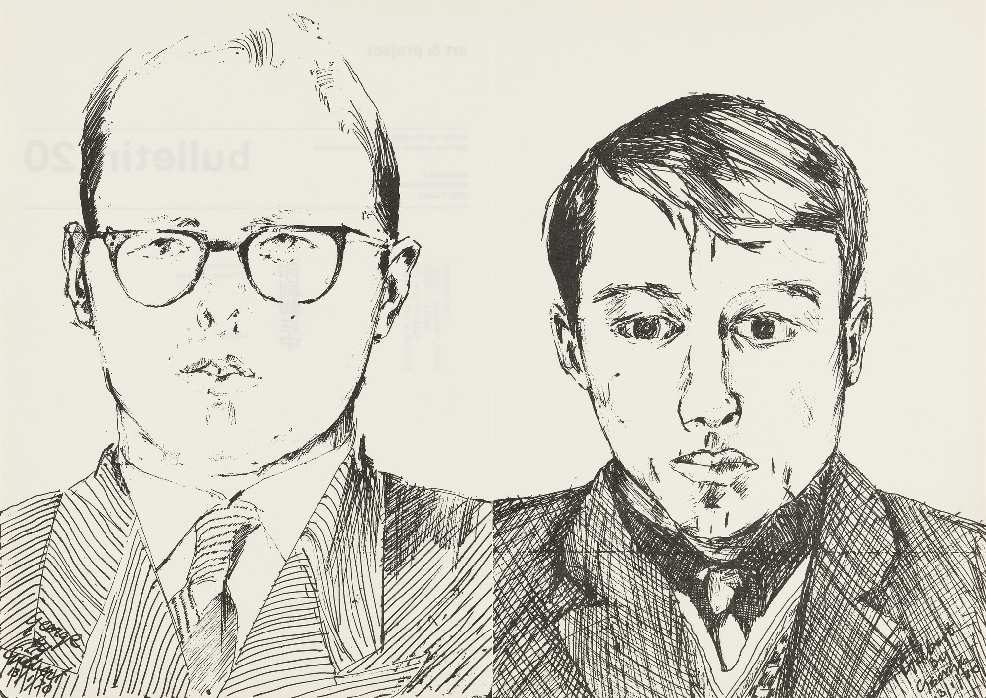 Gilbert &amp; George, Gilbert Proesch, George Passmore. Art &amp; Project Bulletin #20. 1970