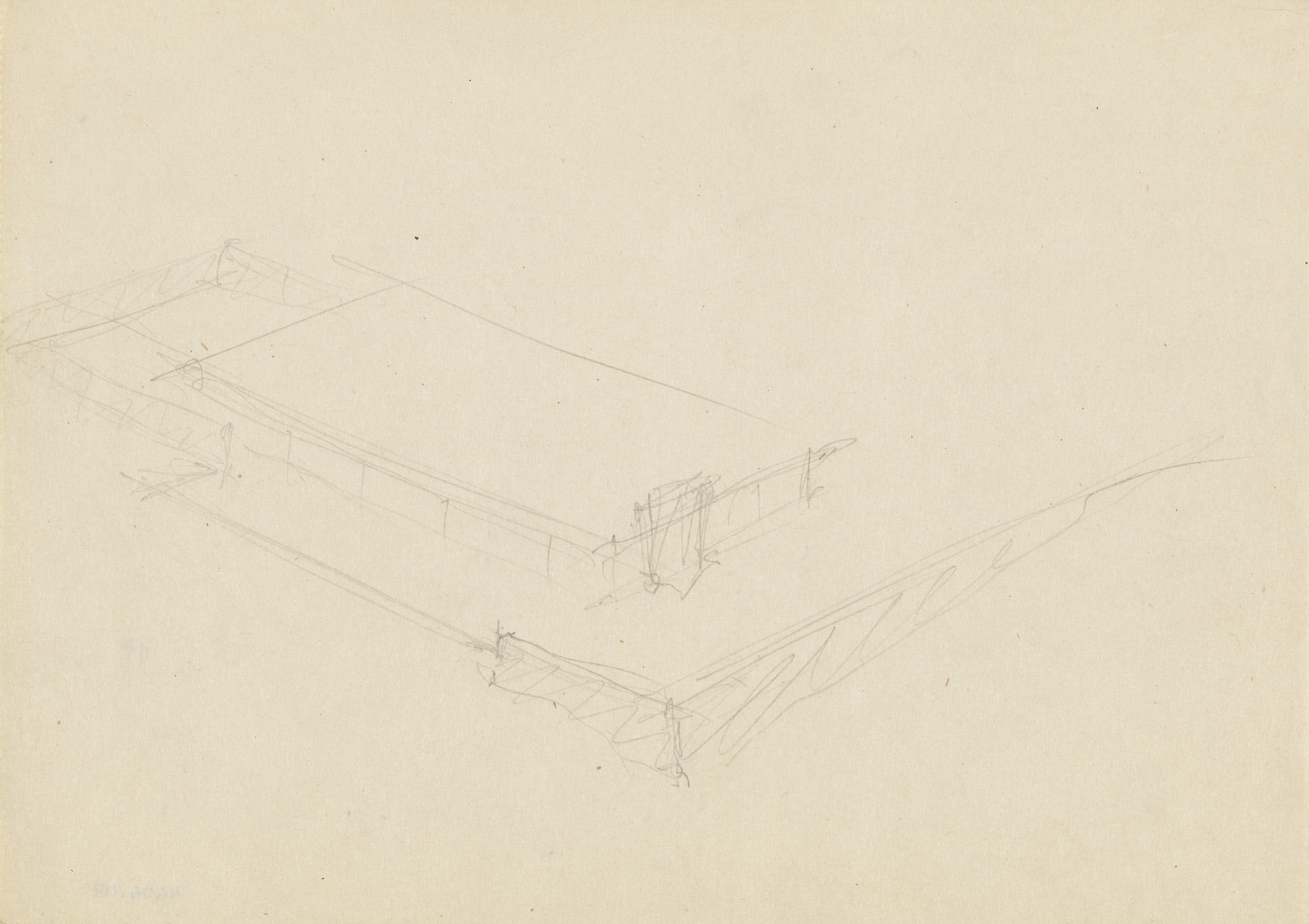 Ludwig Mies van der Rohe. Joseph Cantor House Project, Indianapolis, Indiana,  Aerial perspective. 1946-1947 | MoMA