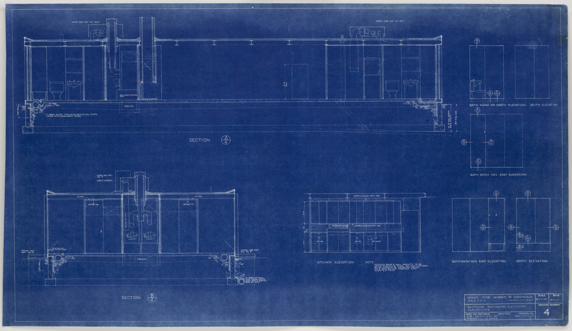Ludwig Mies van der Rohe. Morris Greenwald House, Weston