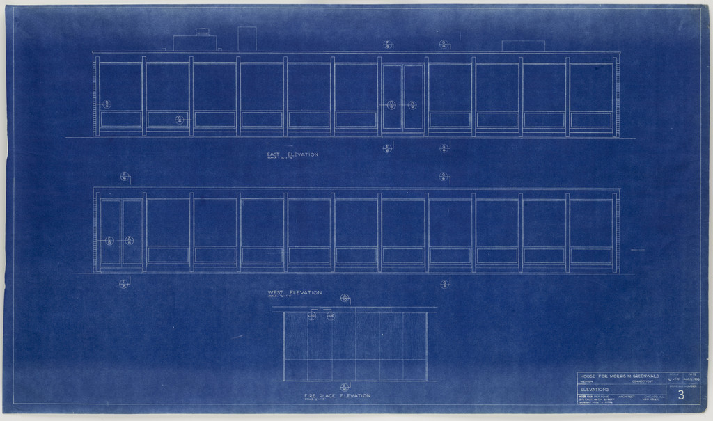 Morris Greenwald House, Weston, Connecticut, Elevations