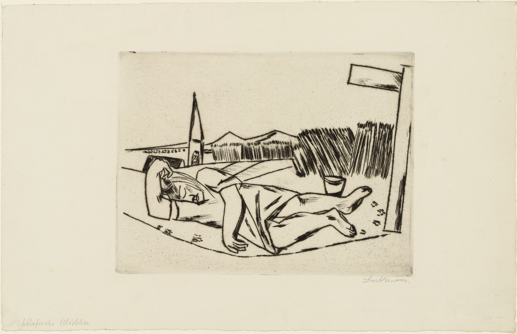 Max Beckmann. Sleeping Girl in Grain Field