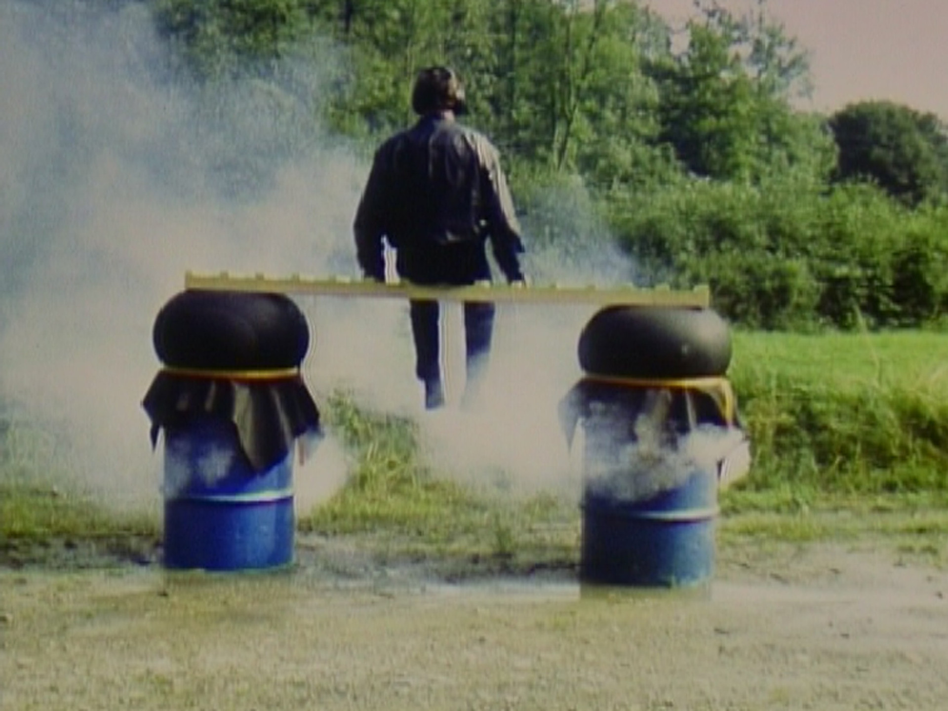 Roman Signer. Two Barrels. 1988