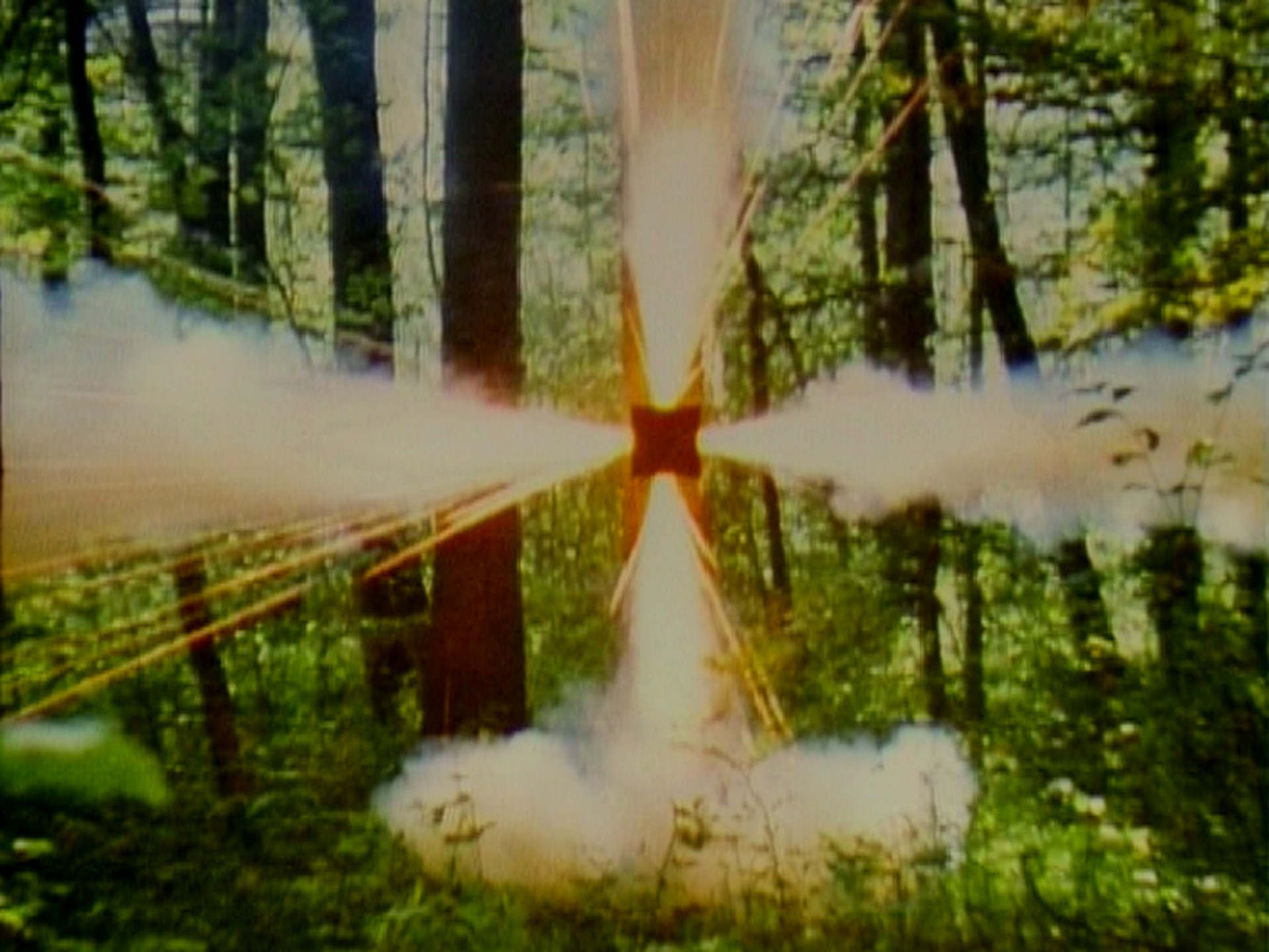 Roman Signer. Smoke-cross. 1975