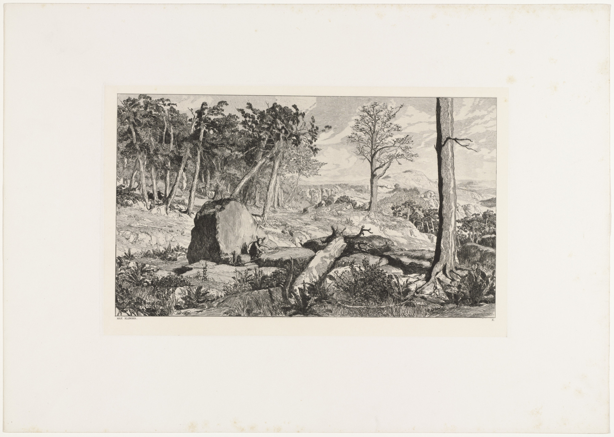 Max Klinger. Simplicius in the Wilderness (Simplicius in der Waldeinöde) from Intermezzi, Opus IV