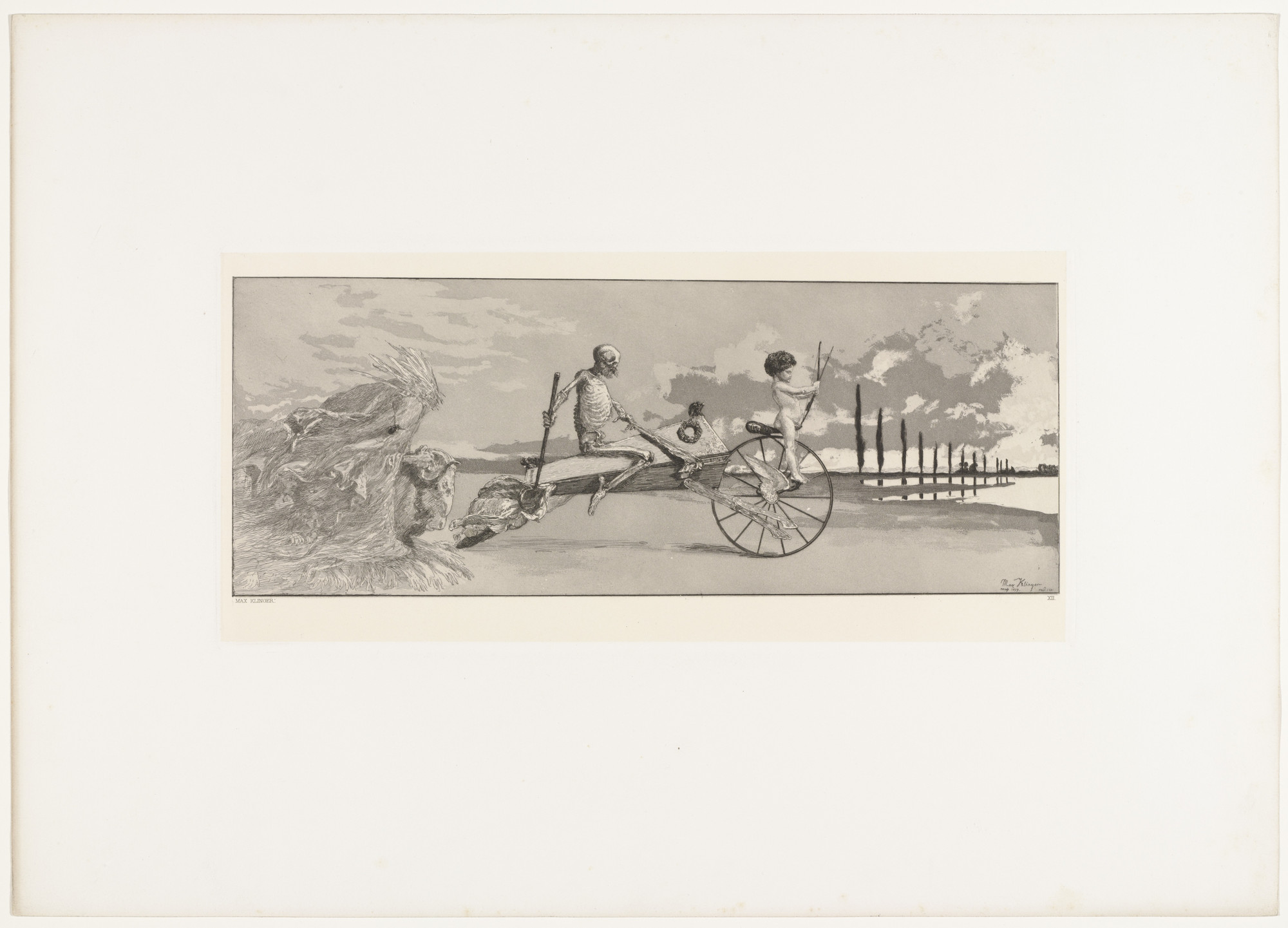 Max Klinger. Cupid, Death and the Beyond (Amor, Tod und Jenseits) from Intermezzi, Opus IV