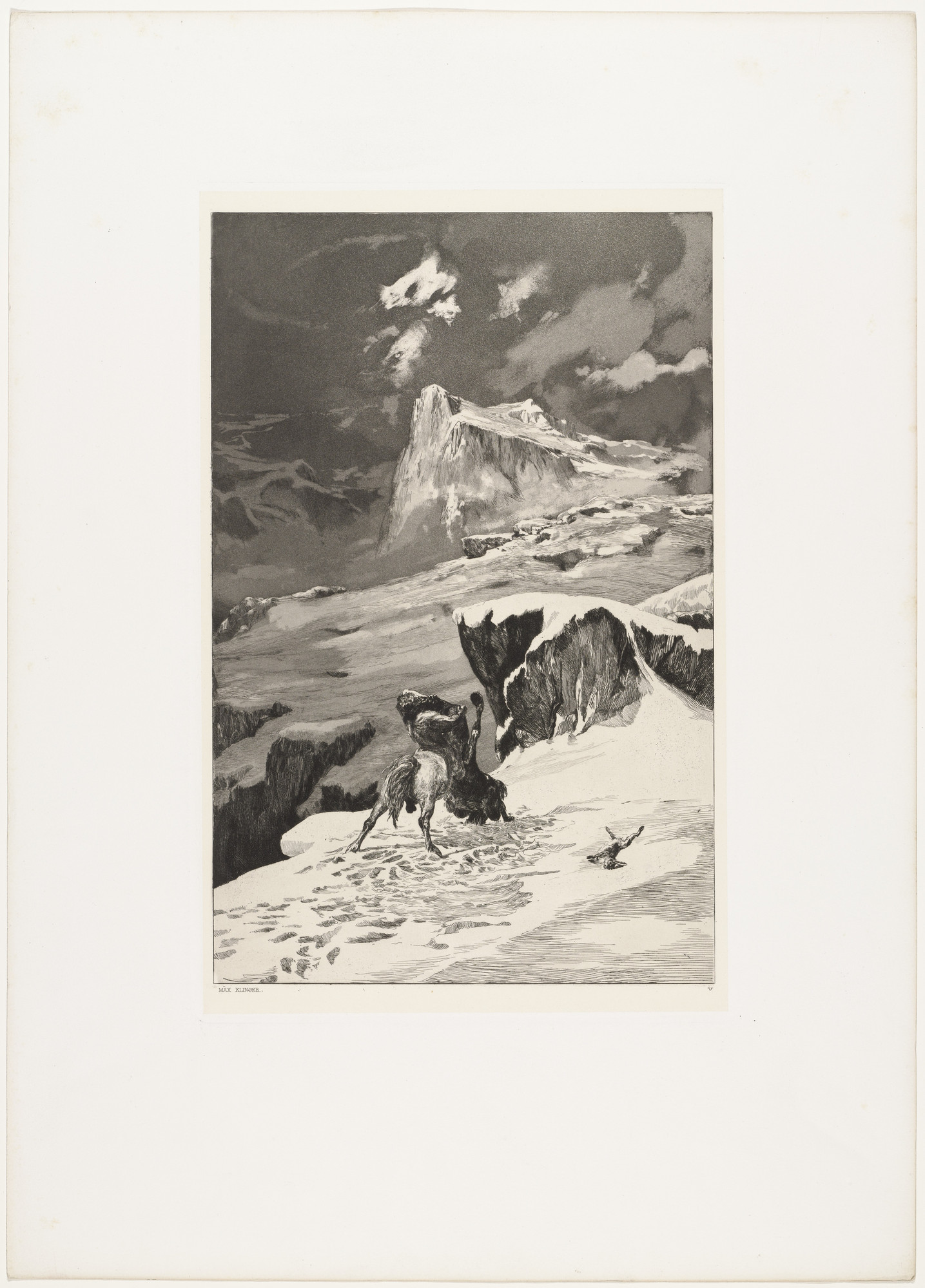 Max Klinger. Battling Centaurs (Kämpfende Centauren) from Intermezzi, Opus IV