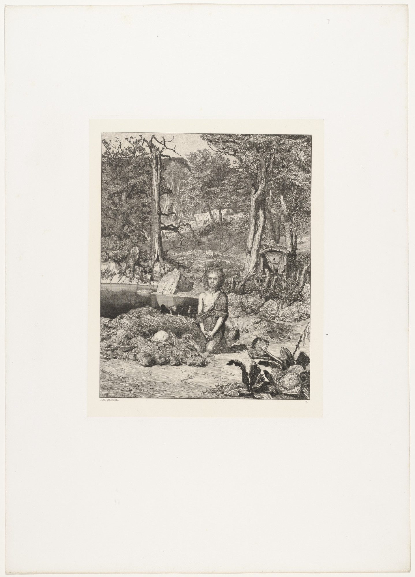 Max Klinger. Simplicius at the Hermit's Grave (Simplicius am Grabe des Einsiedlers) from Intermezzi, Opus IV