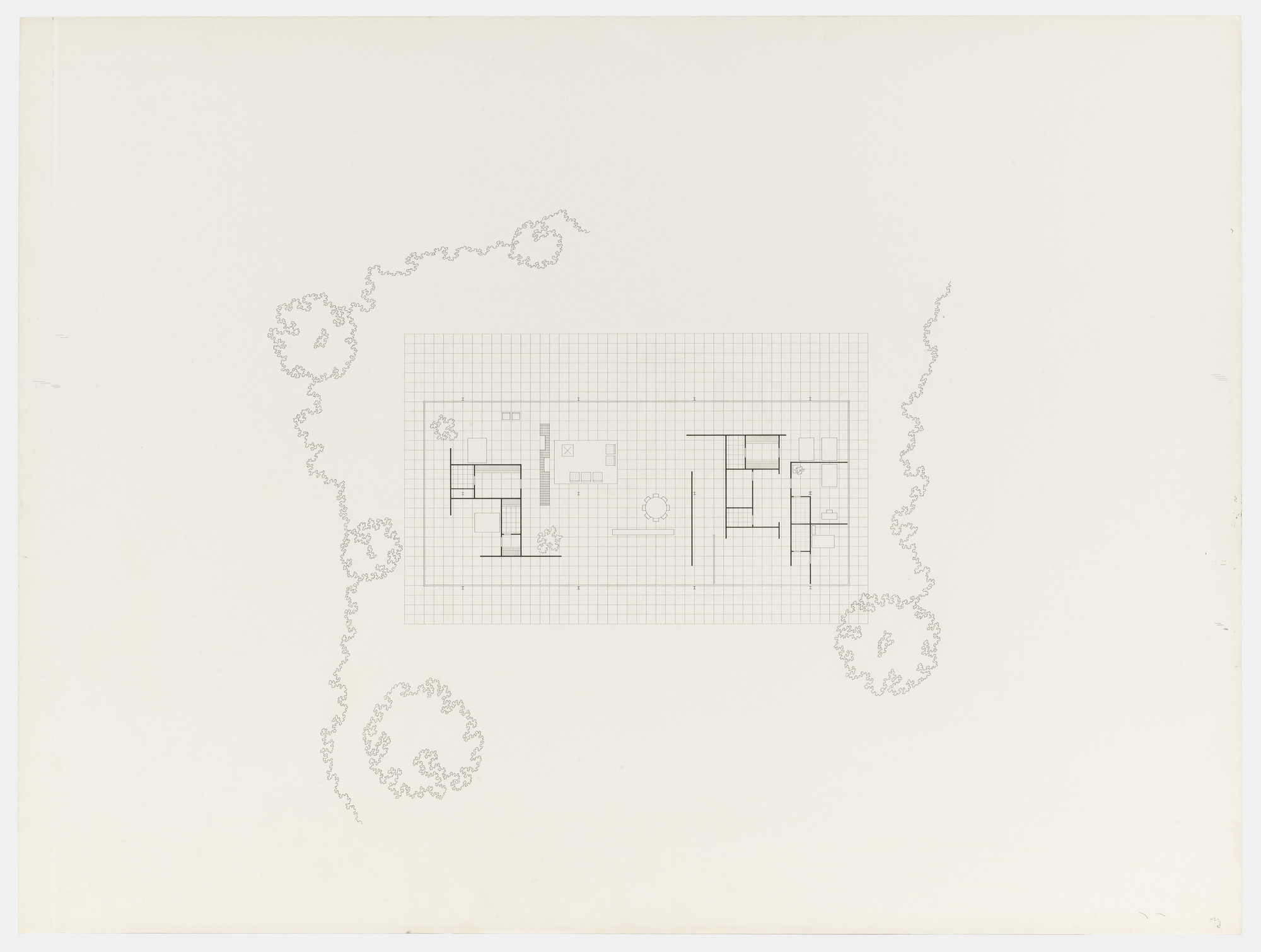 Ludwig Mies van der Rohe. Leon J. Caine House Project, Winnetka, IL
Floor plan