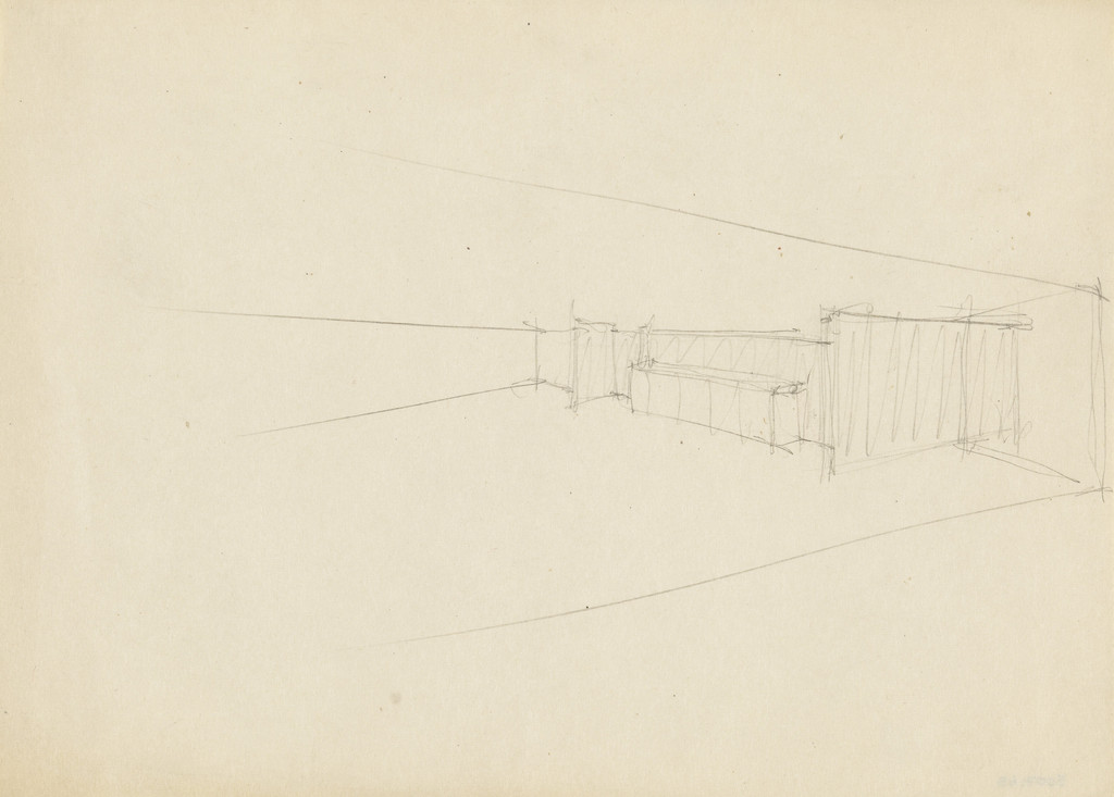 Leon J. Caine House Project, Winnetka, IL, Perspective sketch