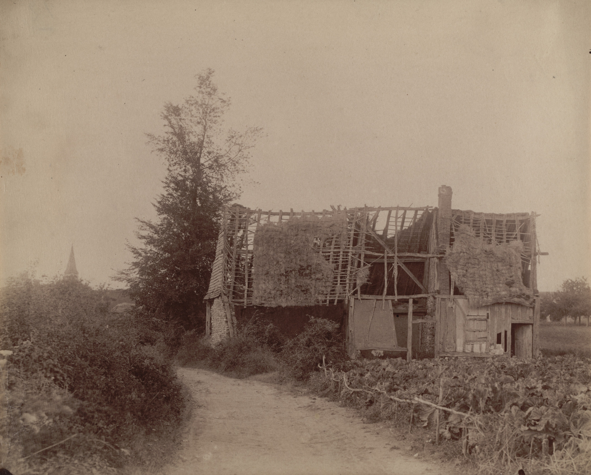 Eugène Atget. Untitled [Roofless Farmhouse, Somme]