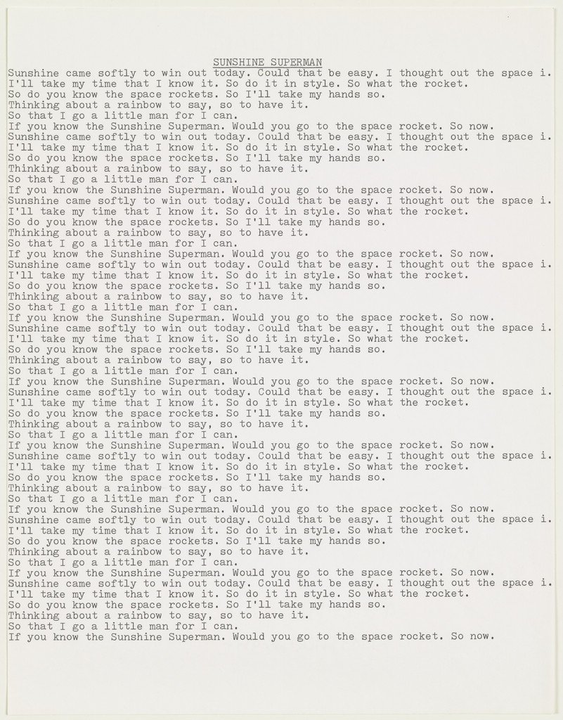 Untitled (Sunshine Superman)