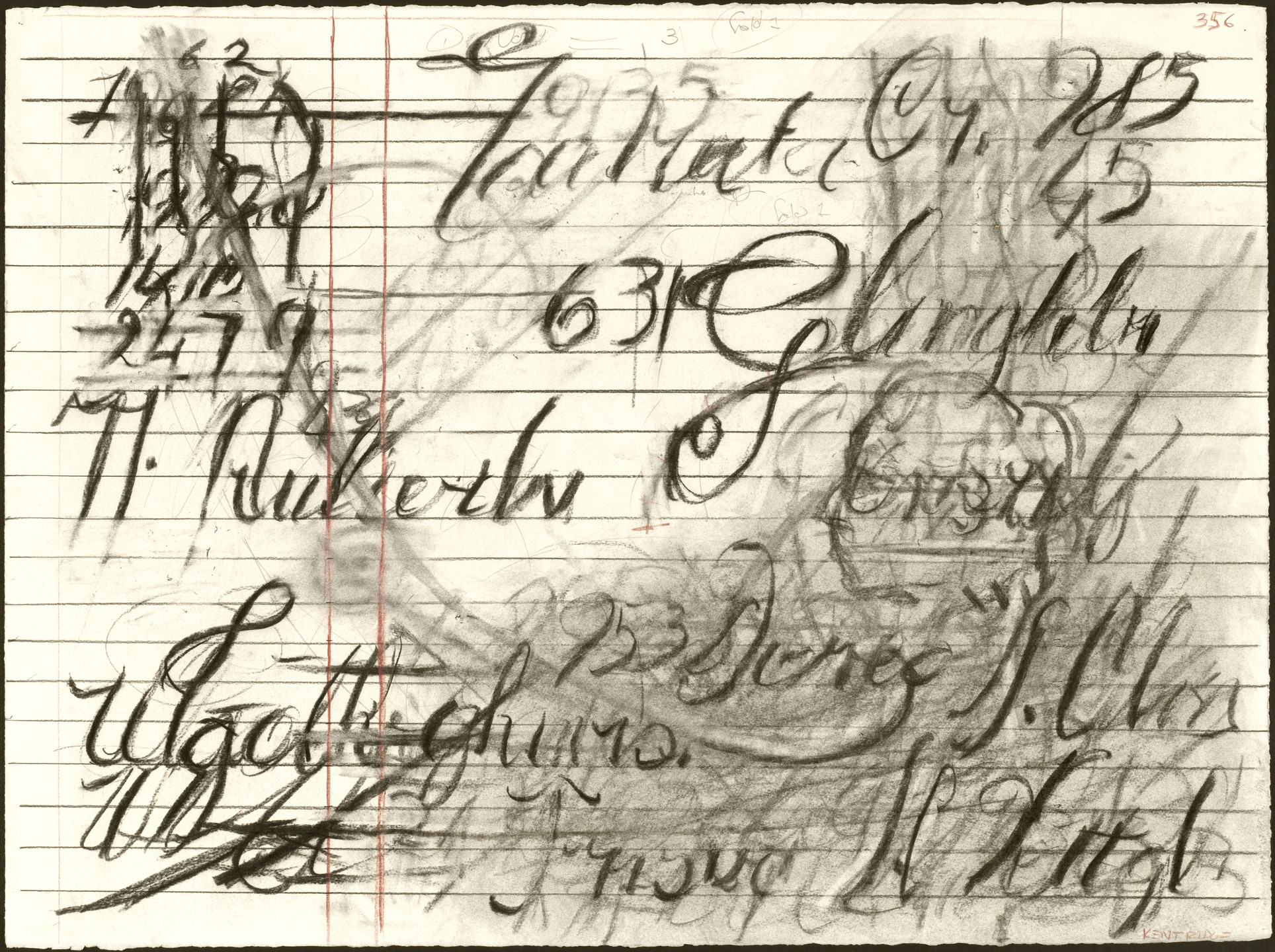 William Kentridge. Drawing from Zeno Writing. (2002)