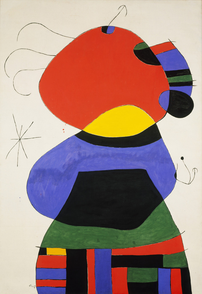 Woman with Three Hairs Surrounded by Birds in the Night