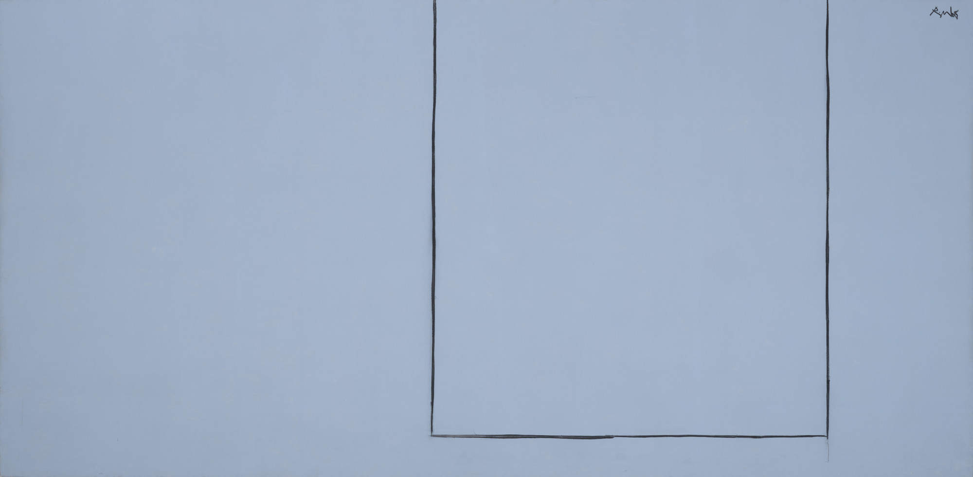 Robert Motherwell. Open No. 17: In Ultramarine with Charcoal Line. 1968