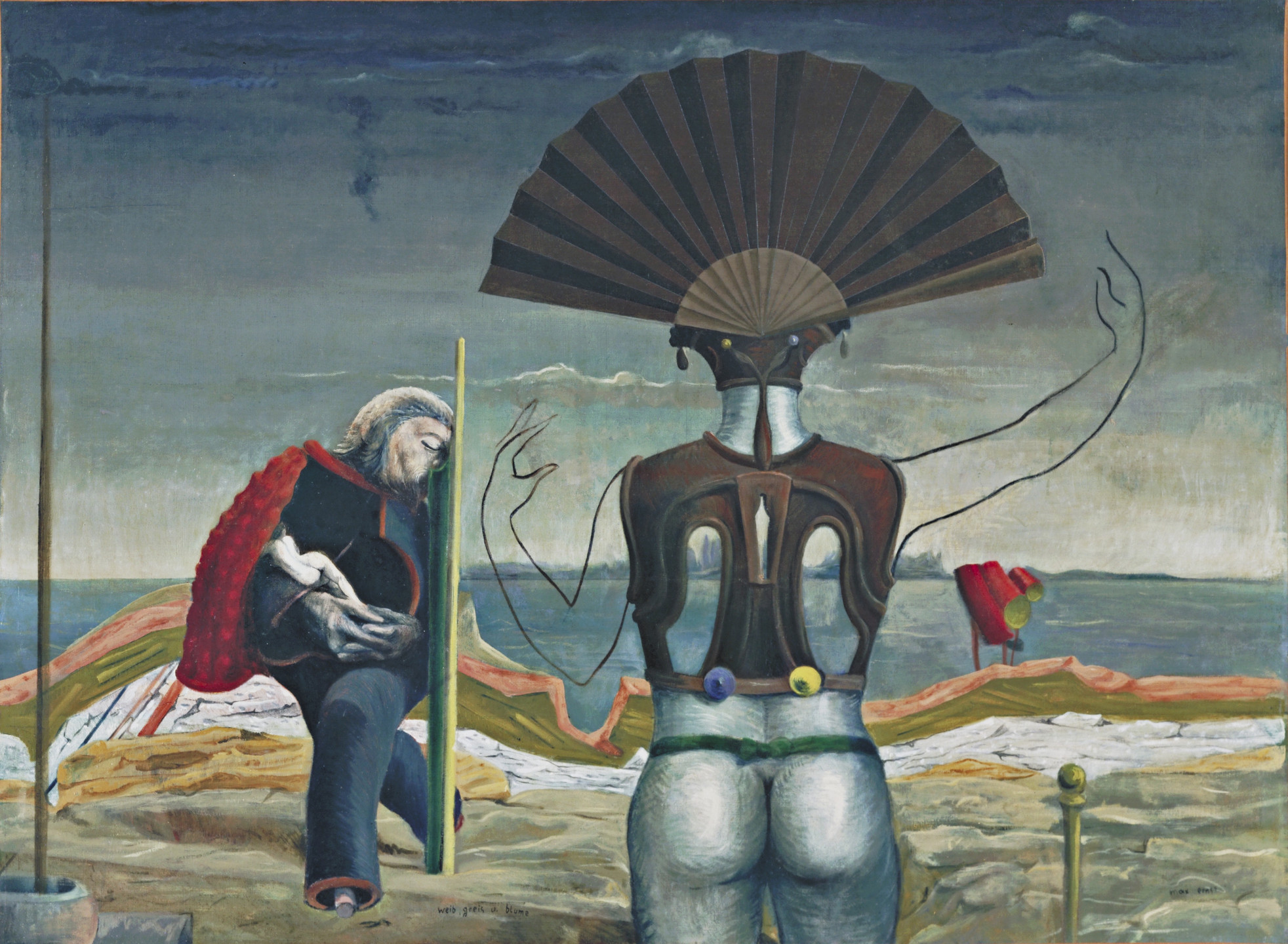Max Ernst. Woman, Old Man, and Flower (Weib, Greis und Blume). Paris 1923, Eaubonne 1924