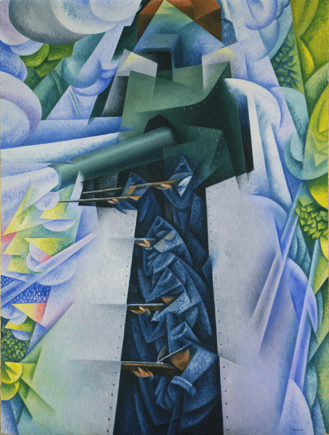 Gino Severini. Armored Train in Action. 1915