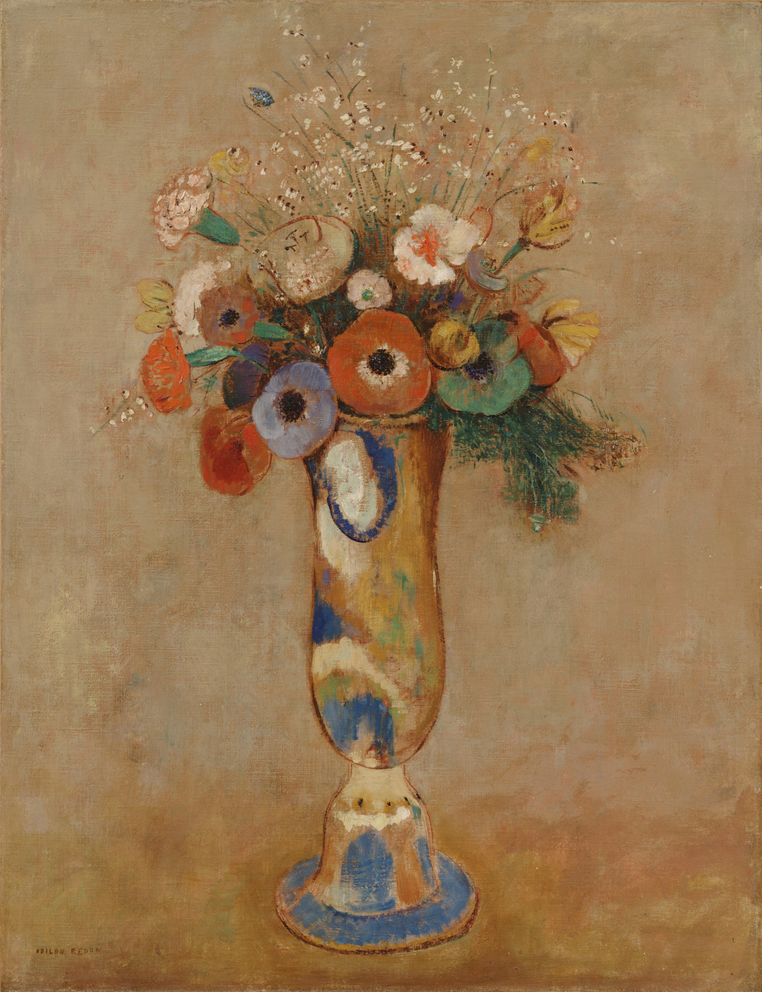 Odilon Redon. Wildflowers in a Long Neck Vase. c. 1912 | MoMA