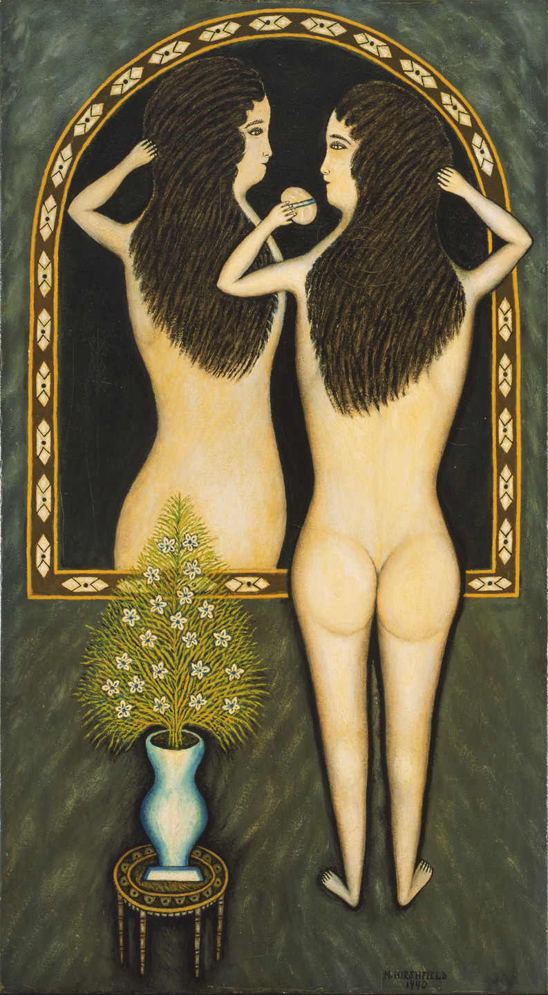 Morris Hirshfield. Girl in a Mirror. 1940
