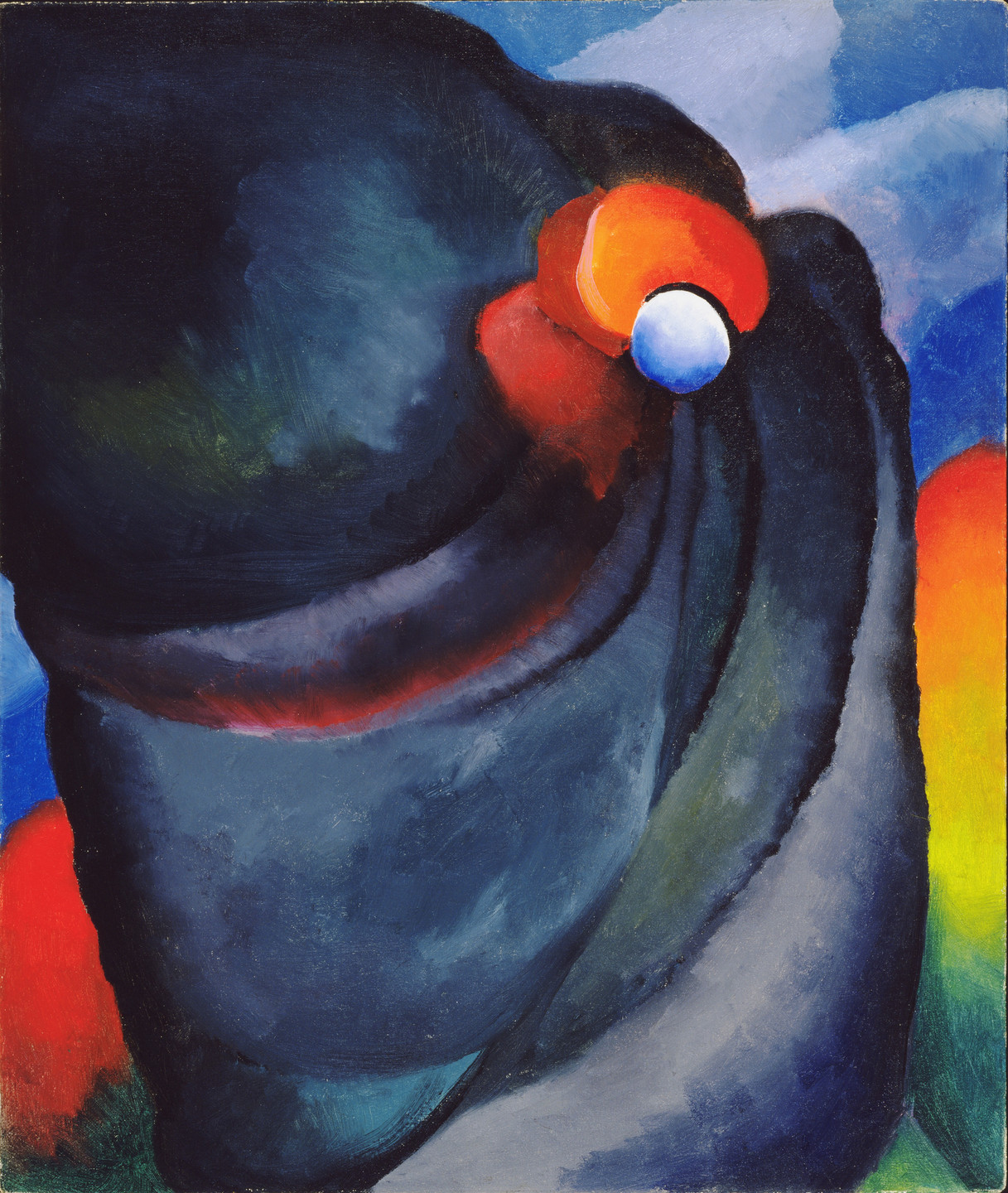 Georgia O&#39;Keeffe. Lake George, Coat and Red. 1919