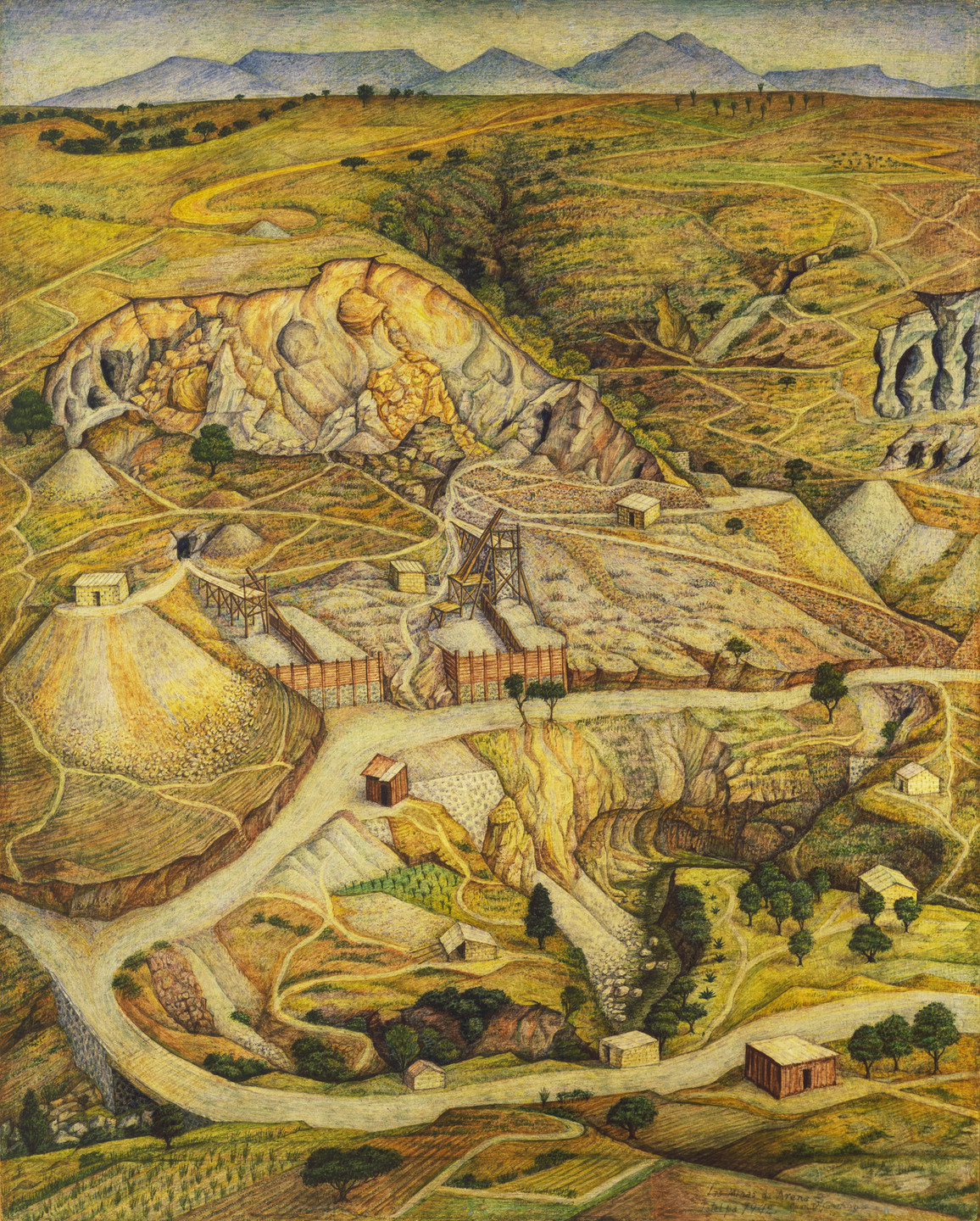 Juan O&#39;Gorman. The Sand Mines of Tetelpa. 1942
