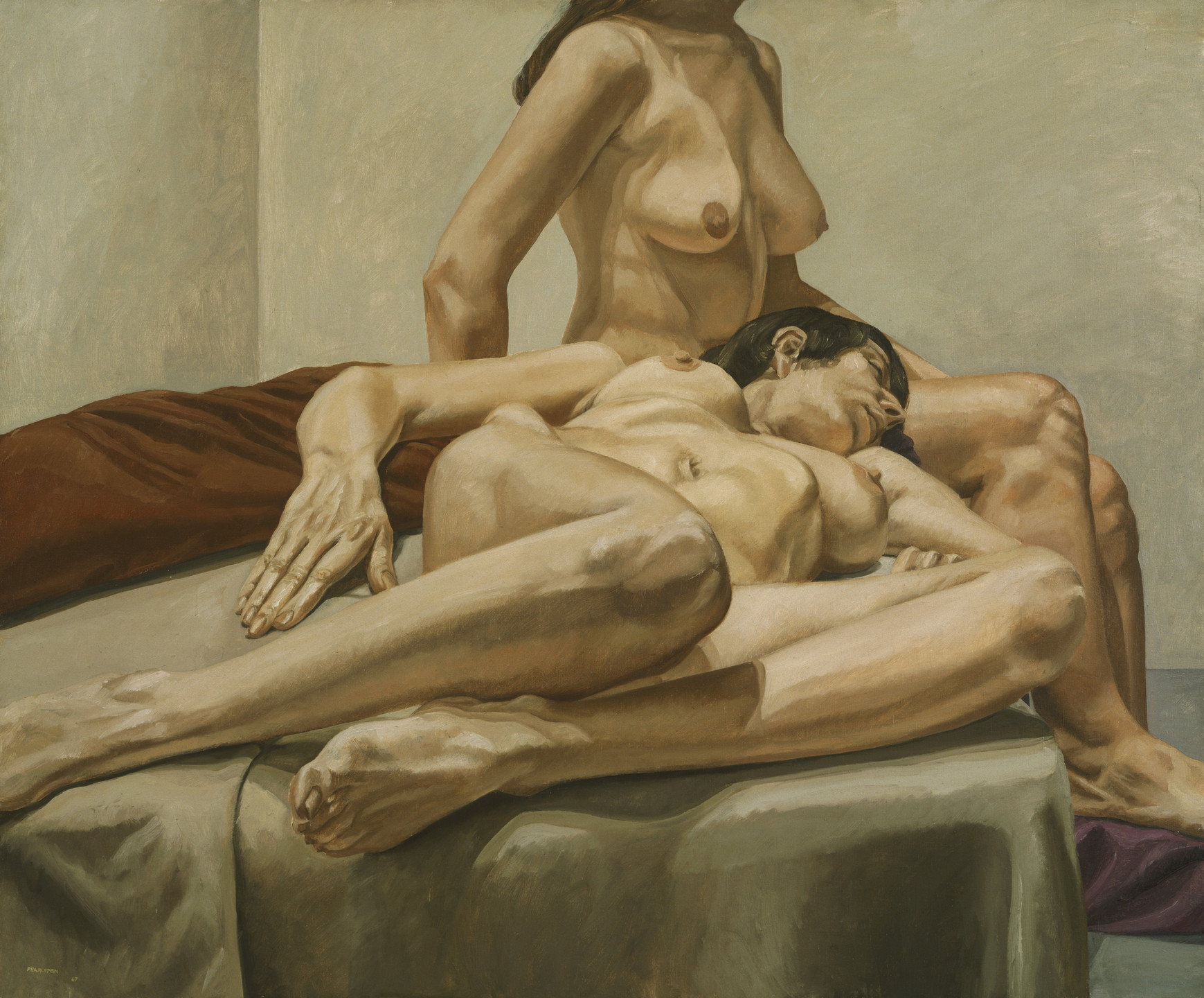 Philip Pearlstein. Two Female Models in the Studio. 1967