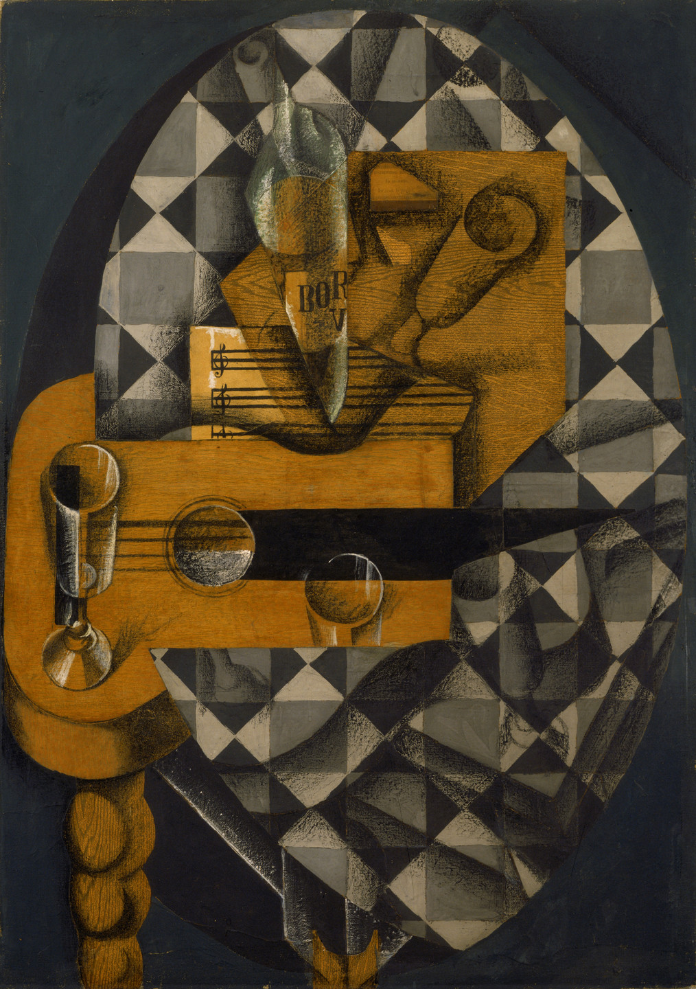 Juan Gris. Guitar and Glasses. 1914