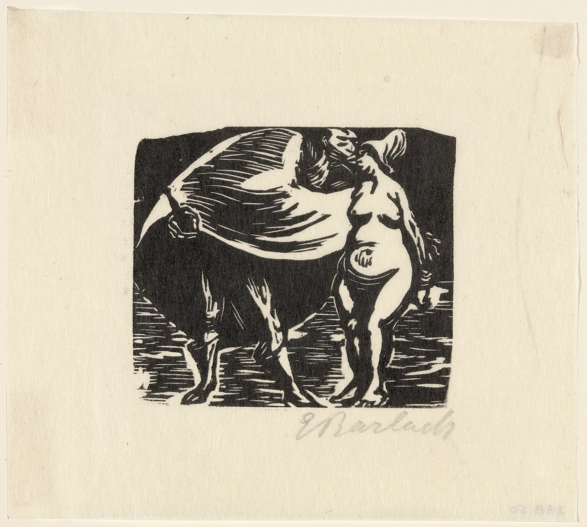 Ernst Barlach. Loving Reverence (Verliebte Reverenz) (plate 20) from the supplementary suite accompanying the deluxe edition of the illustrated book Walpurgis Night (Walpurgisnacht)