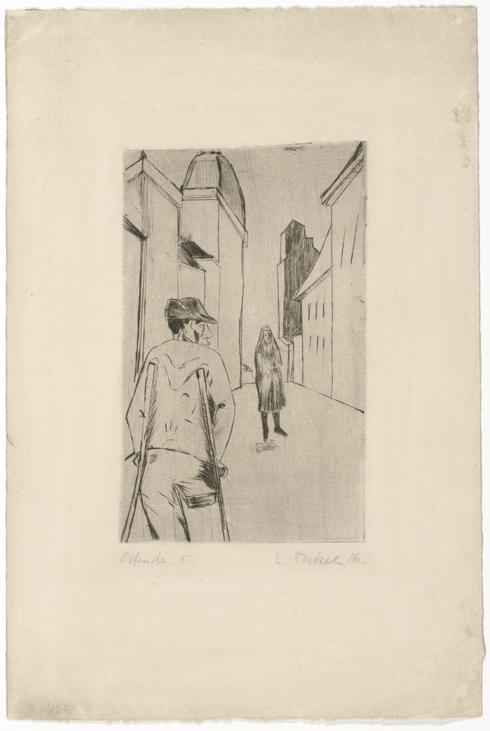 Street in Ostende (Strasse in Ostende), Erich Heckel, (1915), dated 1916