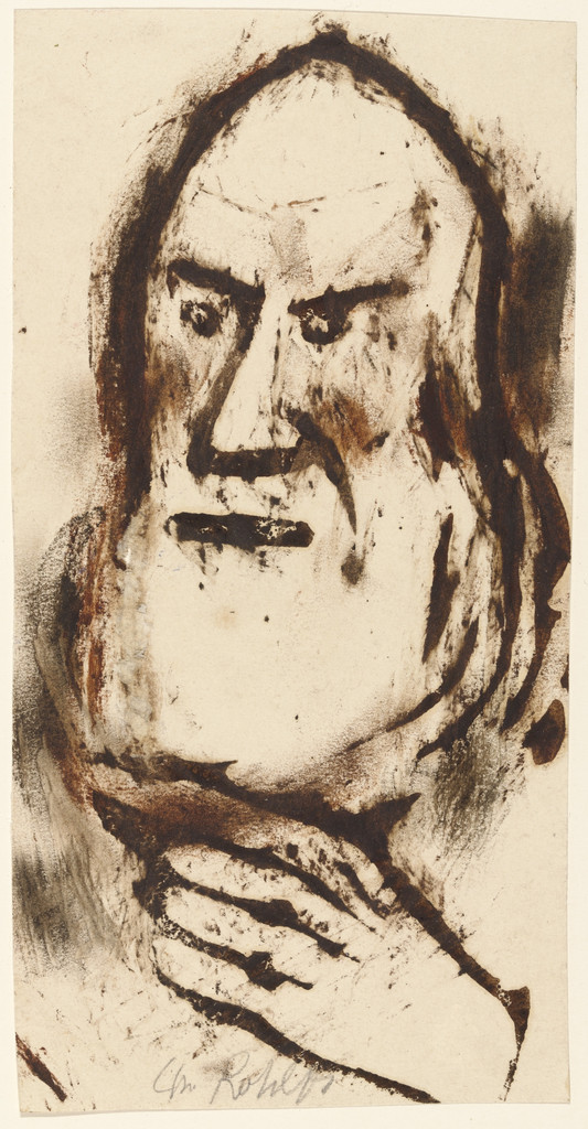 Old Men's Heads (Greisenköpfe) (partial print, in reverse)