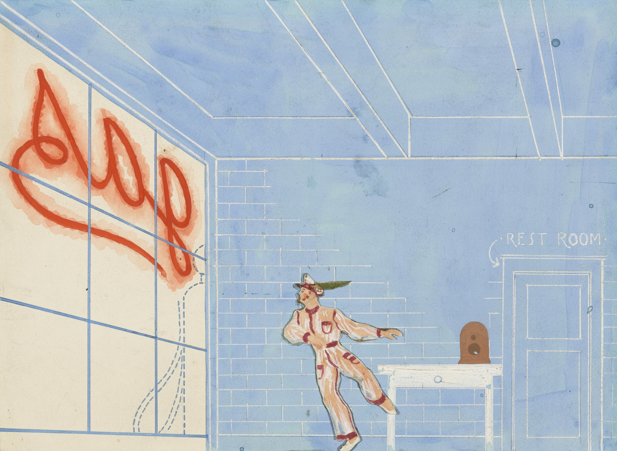 Paul Cadmus. Set design for the ballet Filling Station. 1937