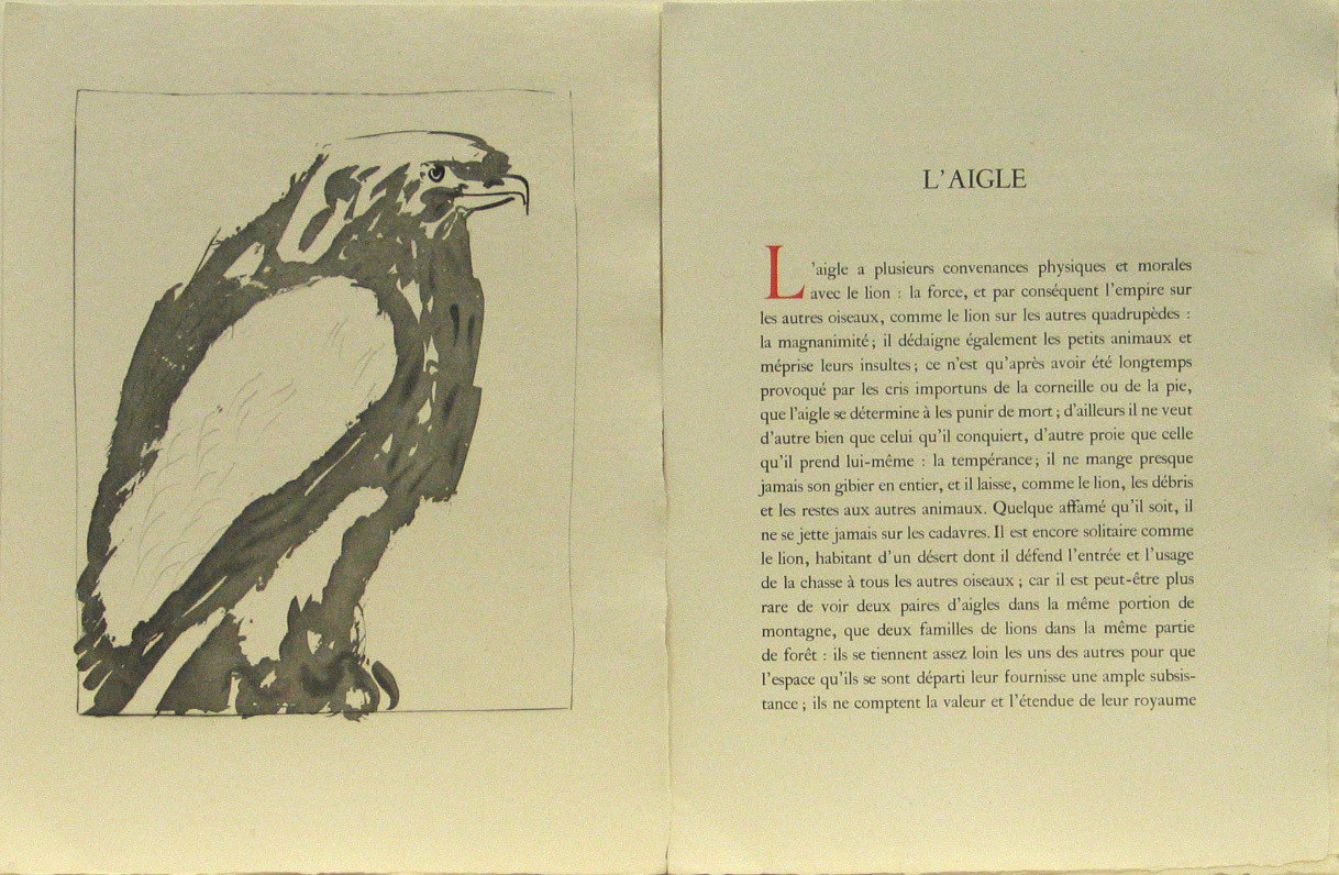 Pablo Picasso. White Eagle (L'Aigle) (plate, facing page 92) from Eaux-fortes originale pour des textes de Buffon (Histoire naturelle). 1936, published 1942