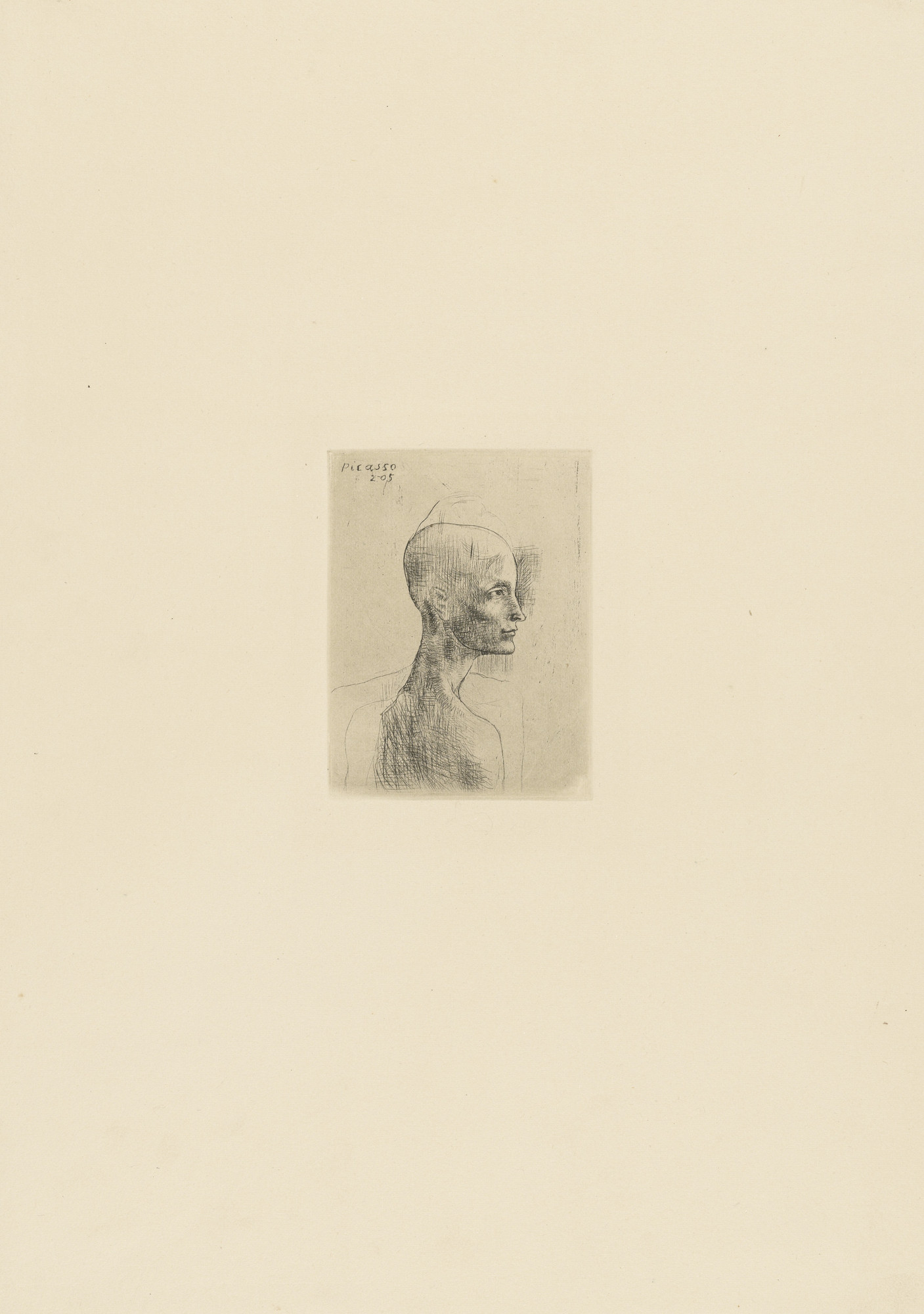 Pablo Picasso. Bust of a Man (Buste d'homme) from the Saltimbanques series