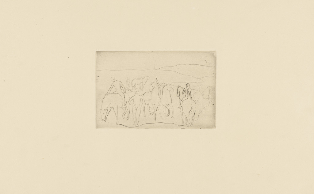 The Watering Place (Horses Bathing) (L'Abreuvoir [Chevaux au bain]) from the Saltimbanques series