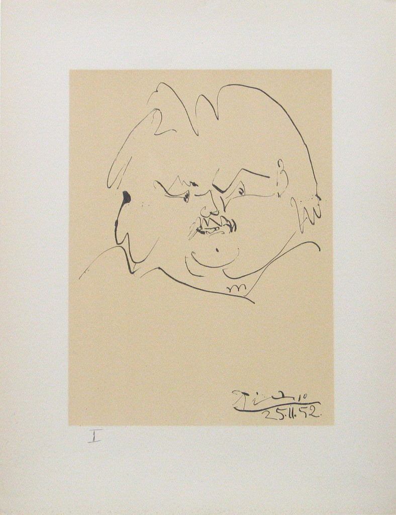Portrait of Balzac from the illustrated book Balzacs en bas de casse et Picassos sans majuscule