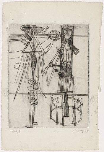 Louise Bourgeois. Plate 7 of 9, from the illustrated book, He Disappeared into Complete Silence. 1946-1947