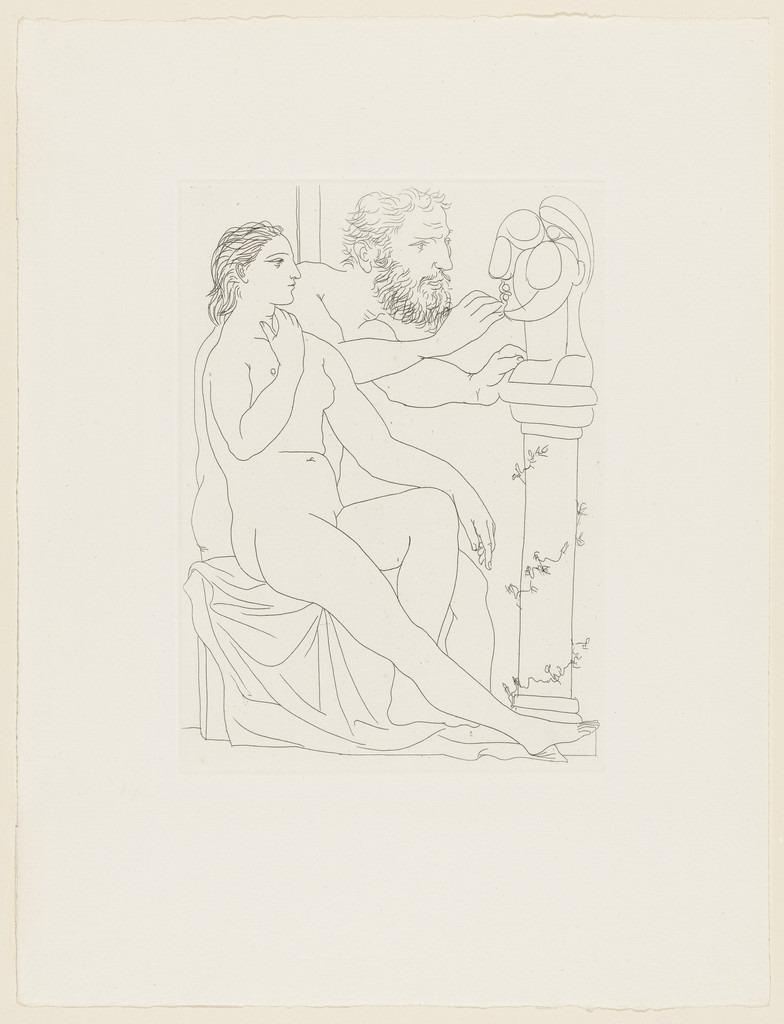 Model and Sculptor with His Sculpture (Modèle et sculpteur avec sa sculpture) from the Vollard Suite (Suite Vollard)